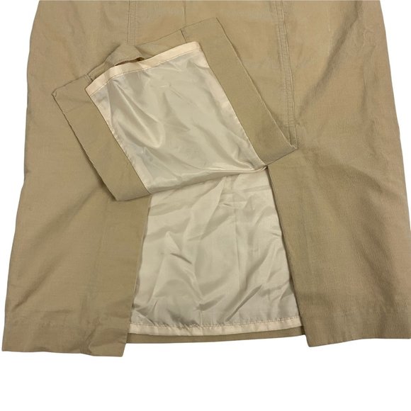 Banana Republic 6 Corduroy Midi Skirt Lined Beige Ivory Penguin Tail Fall Winter - Picture 3 of 5